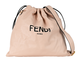 Drawstring Crossbody, Leather, Pink, 0059, S, 3*